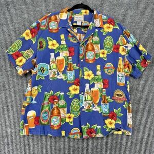 Vintage Kalaheo Hawaii AOP Beer Hawaiian Shirt Tiki Bar Made USA XL